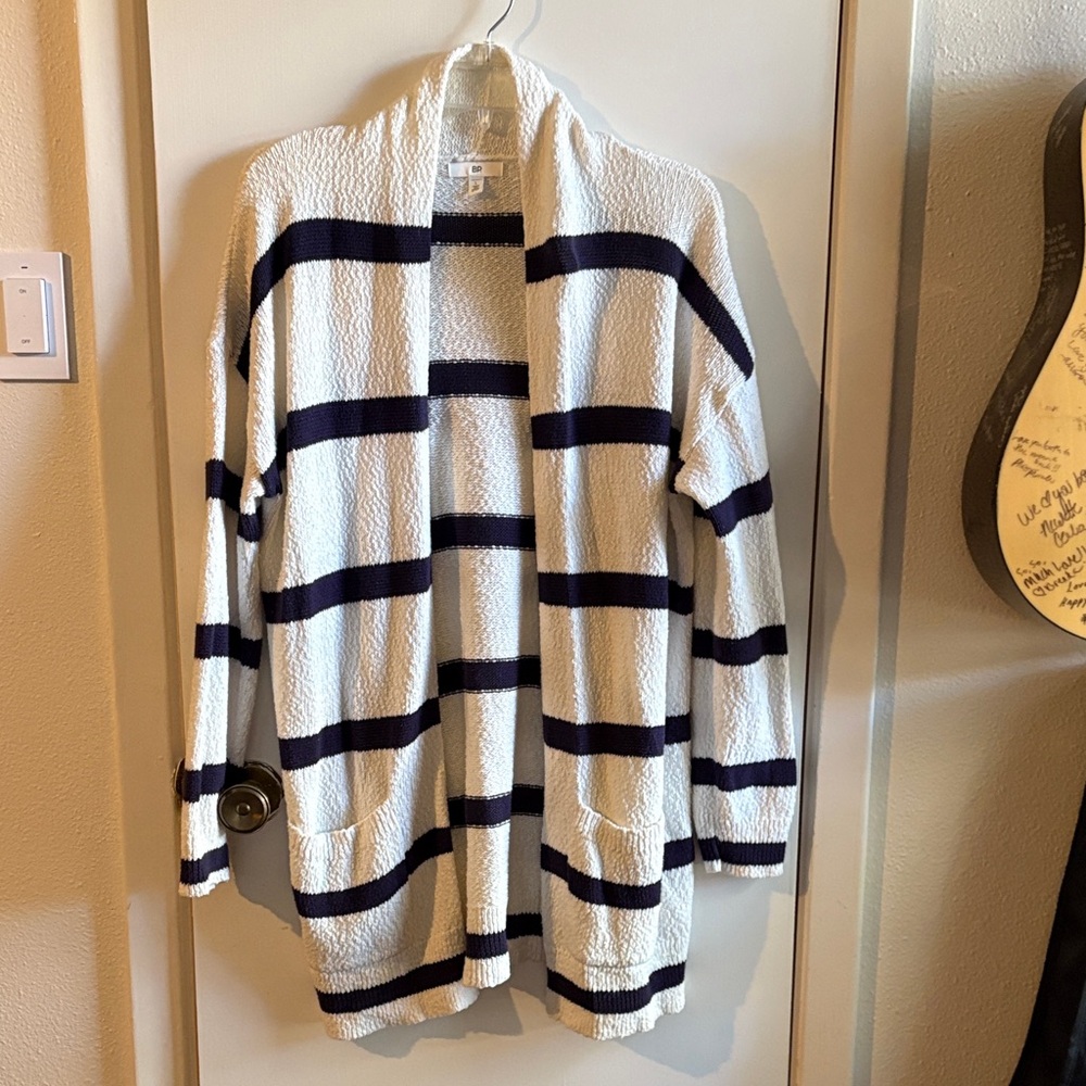 BP Striped Open-Front Cardigan Sweater Sz L